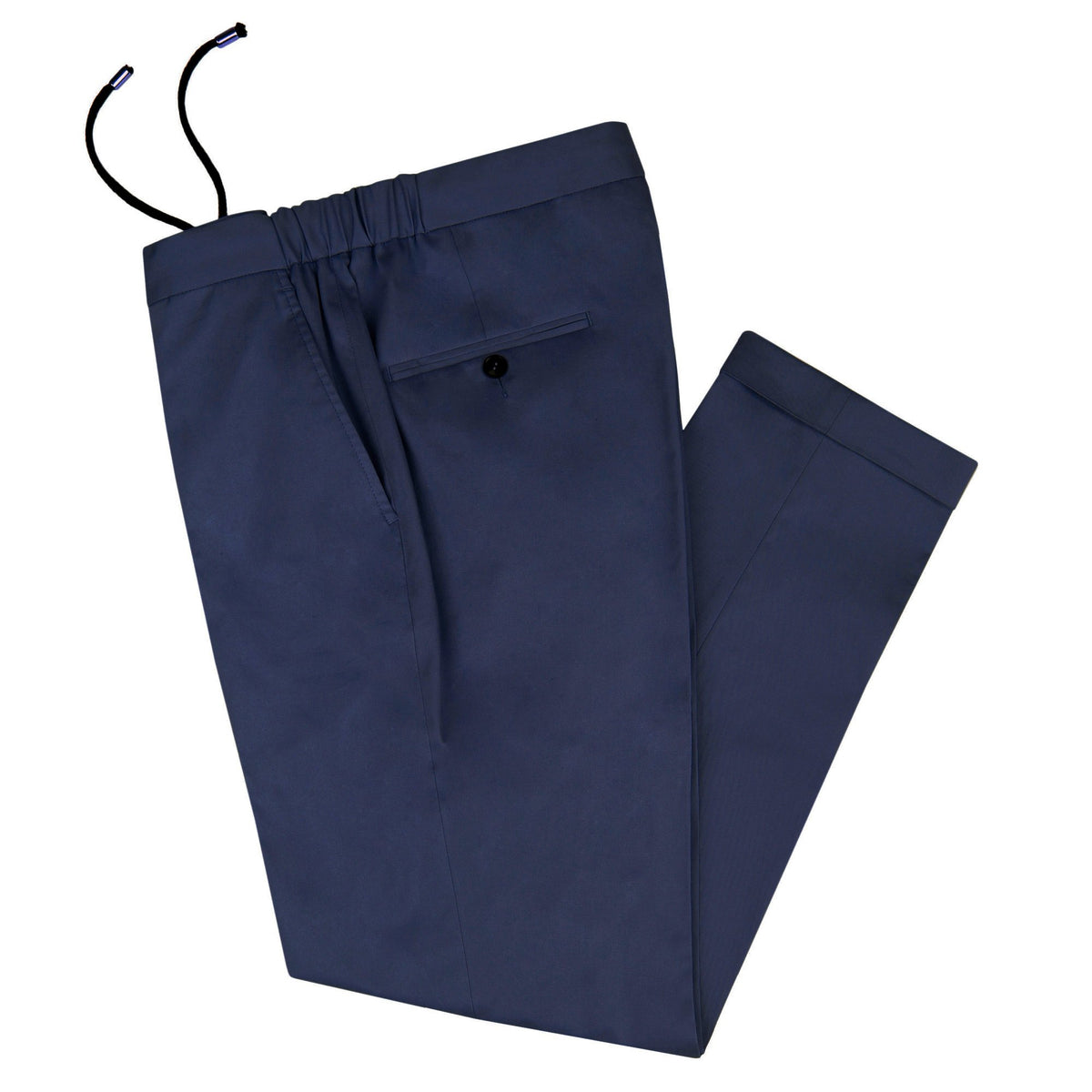 Navy Blue Tailored Drawstring Chino