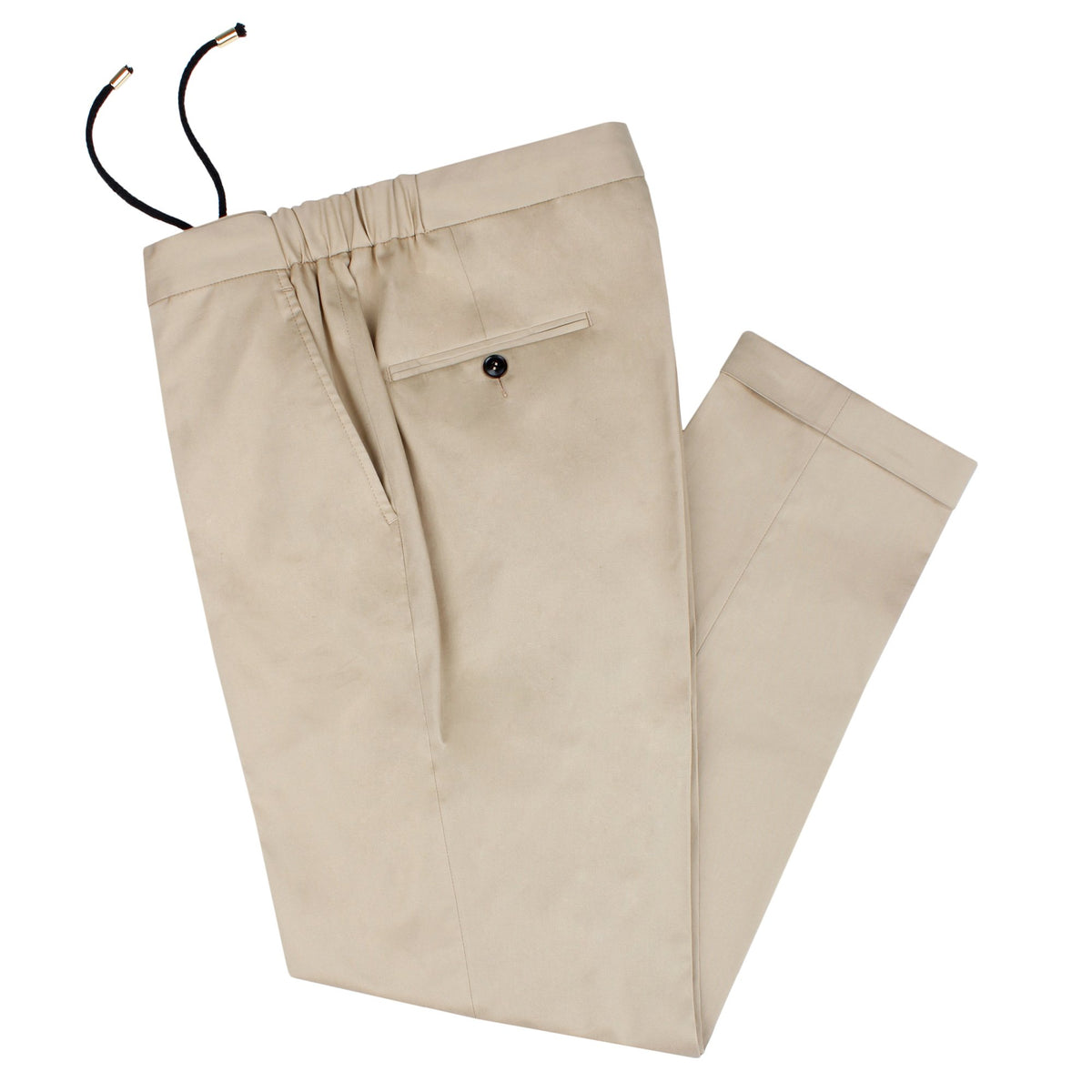 Khaki Tailored Drawstring Chino
